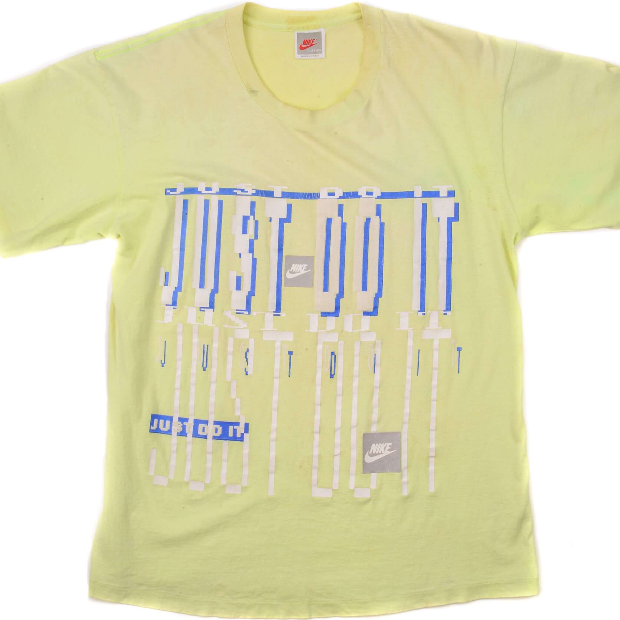 Vintage Nike Just Do It Tee Shirt from 1987 to 1992 Size Medium Made In USA. green