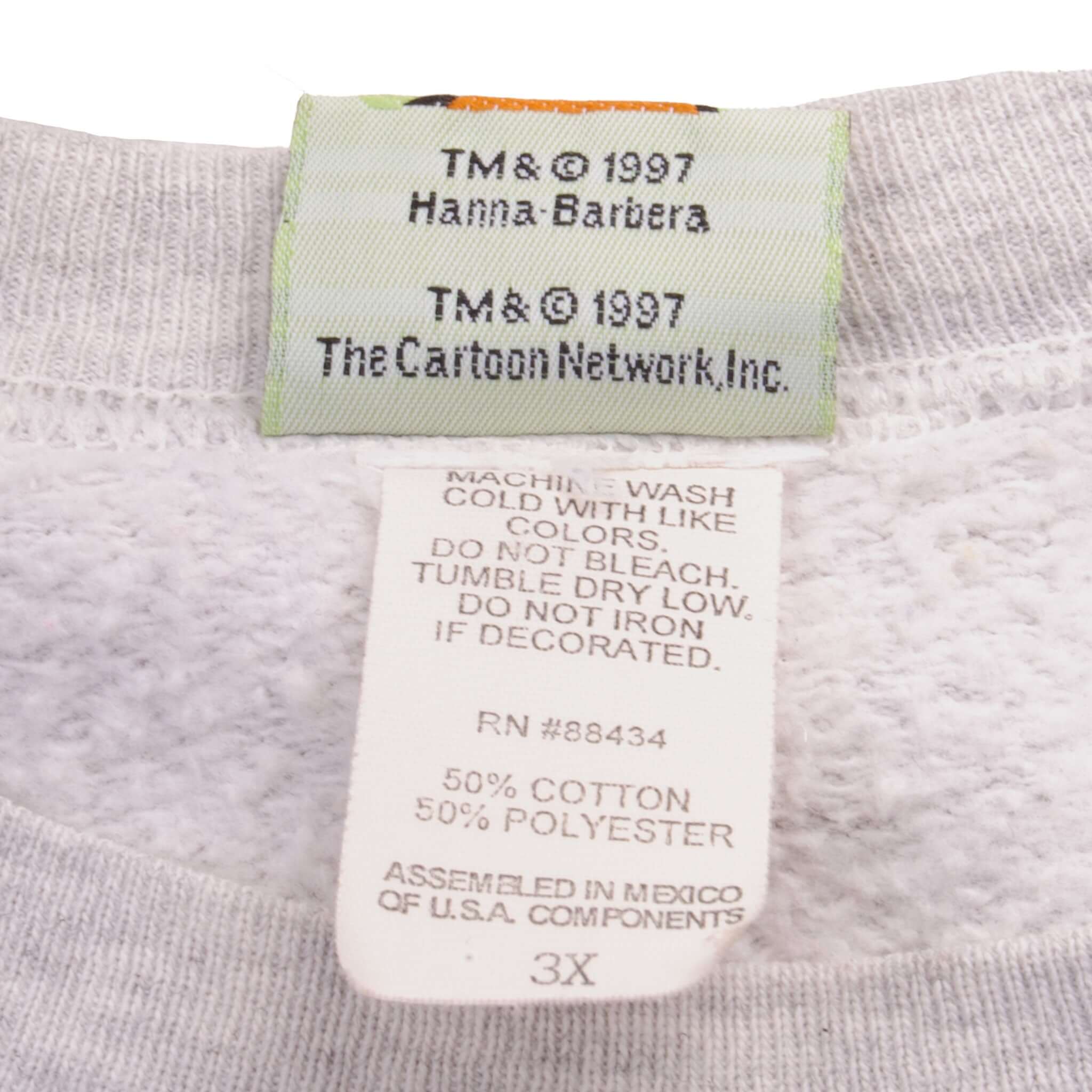 Vintage Ruh-Roh Scooby Doo Grey Sweatshirt 1997 Size 3XL