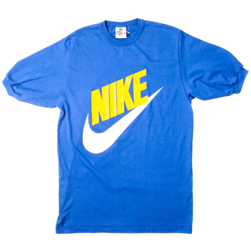Vintage Nike Tee Shirt Size Medium Made In Canada with The Original Beaverton, Oregon USA Label. Blue