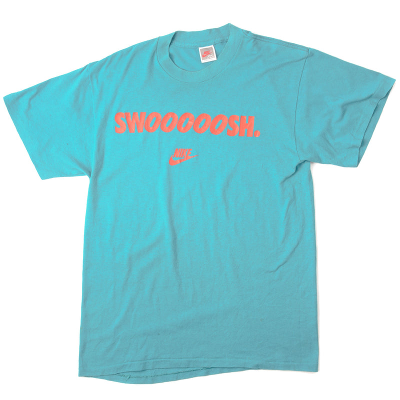 Vintage Nike Swooooosh Tee Shirt from 1987 to 1992 Size Medium Made In USA. Turquoise