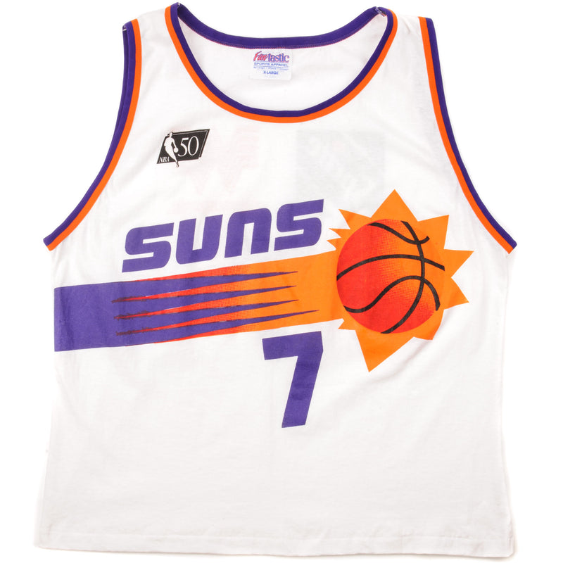 Vintage Jersey Suns 7 Size XL Made In USA. White