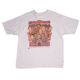 Vintage White NBA Chicago Bulls 1996 Champions Tee Shirt Size 2XLarge With Single Stitch Sleeves. Made In USA.