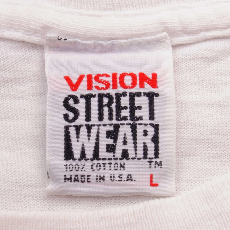 Vintage Vision Streetwear Skateboard 1988 Tee Shirt Size M Made In USA With Single Stitch Sleeves.