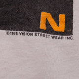 Vintage Vision Streetwear Skateboard 1988 Tee Shirt Size M Made In USA With Single Stitch Sleeves.