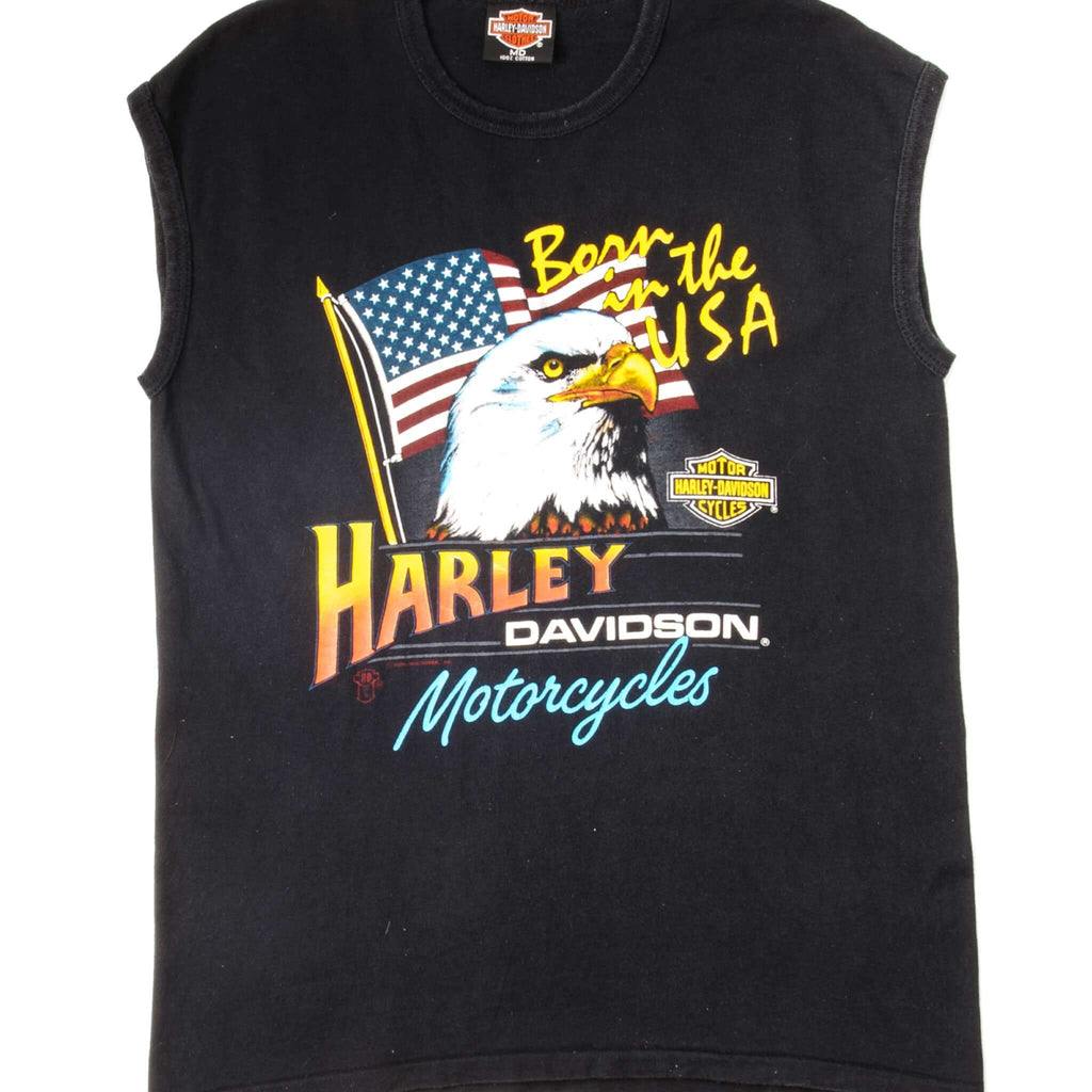 VINTAGE HARLEY DAVIDSON SLEEVELESS TEE SHIRT SIZE MEDIUM MADE IN USA