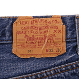 Beautiful Indigo Levis 501 Jeans Made in USA with a medium blue wash, a nice contrast of light and medium blue and some really nice whiskers.  Size on Tag 32X30  ACTUAL SIZE 30X27  Back Button #552