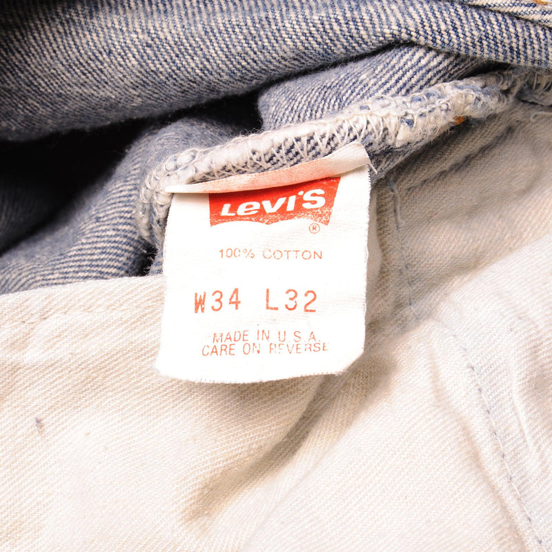 VINTAGE LEVIS 501 JEANS INDIGO 1988-1993 SIZE W33 L30 MADE IN USA