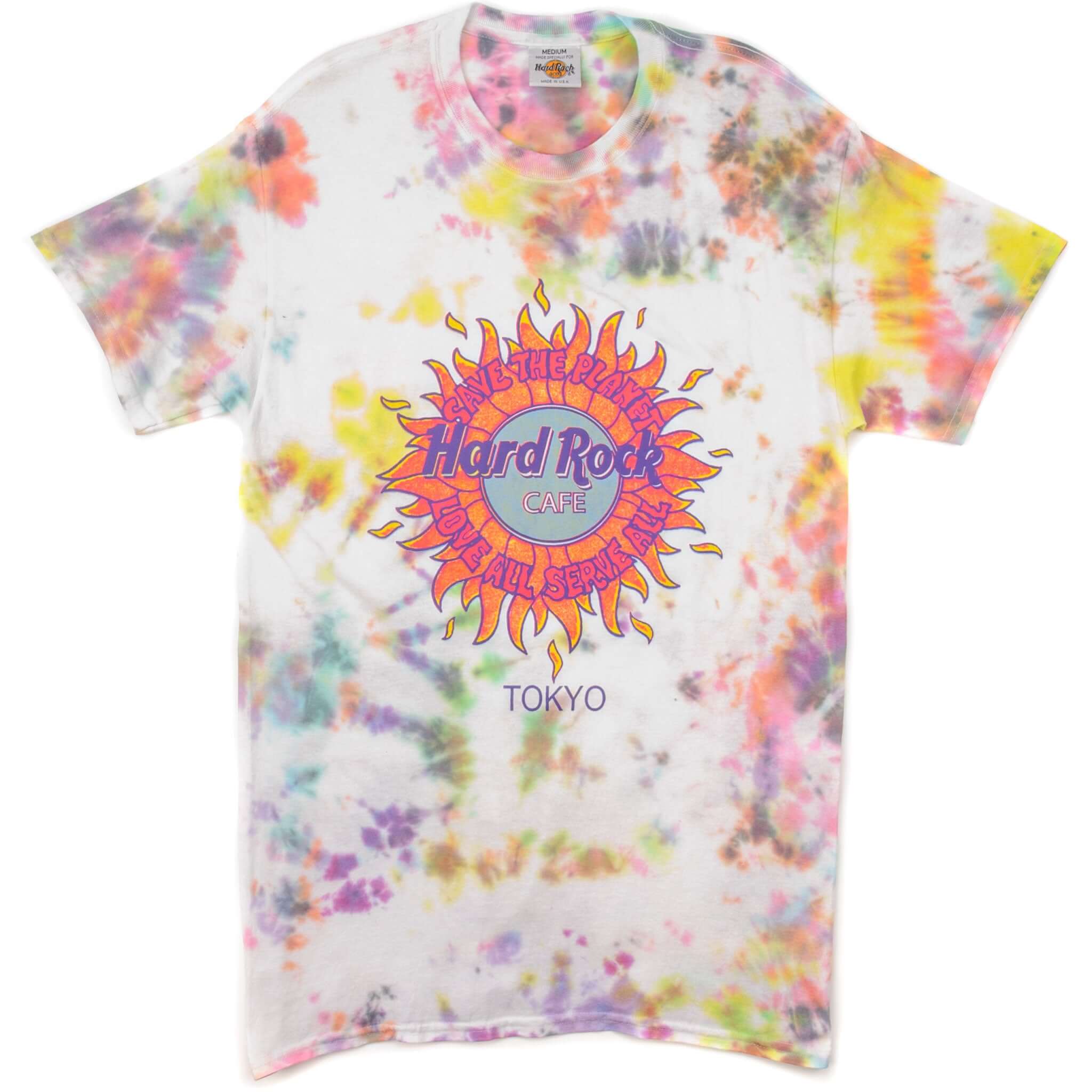 Vintage Tie-Dye Hard Rock Cafe Tokyo Tee Shirt Size Small Made In USA.