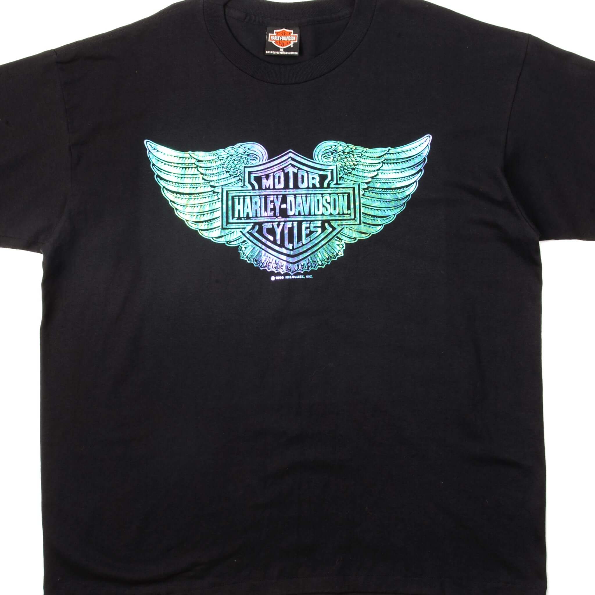 VINTAGE HARLEY DAVIDSON IRIDESCENT TEE SHIRT 1990 SIZE XL MADE IN USA