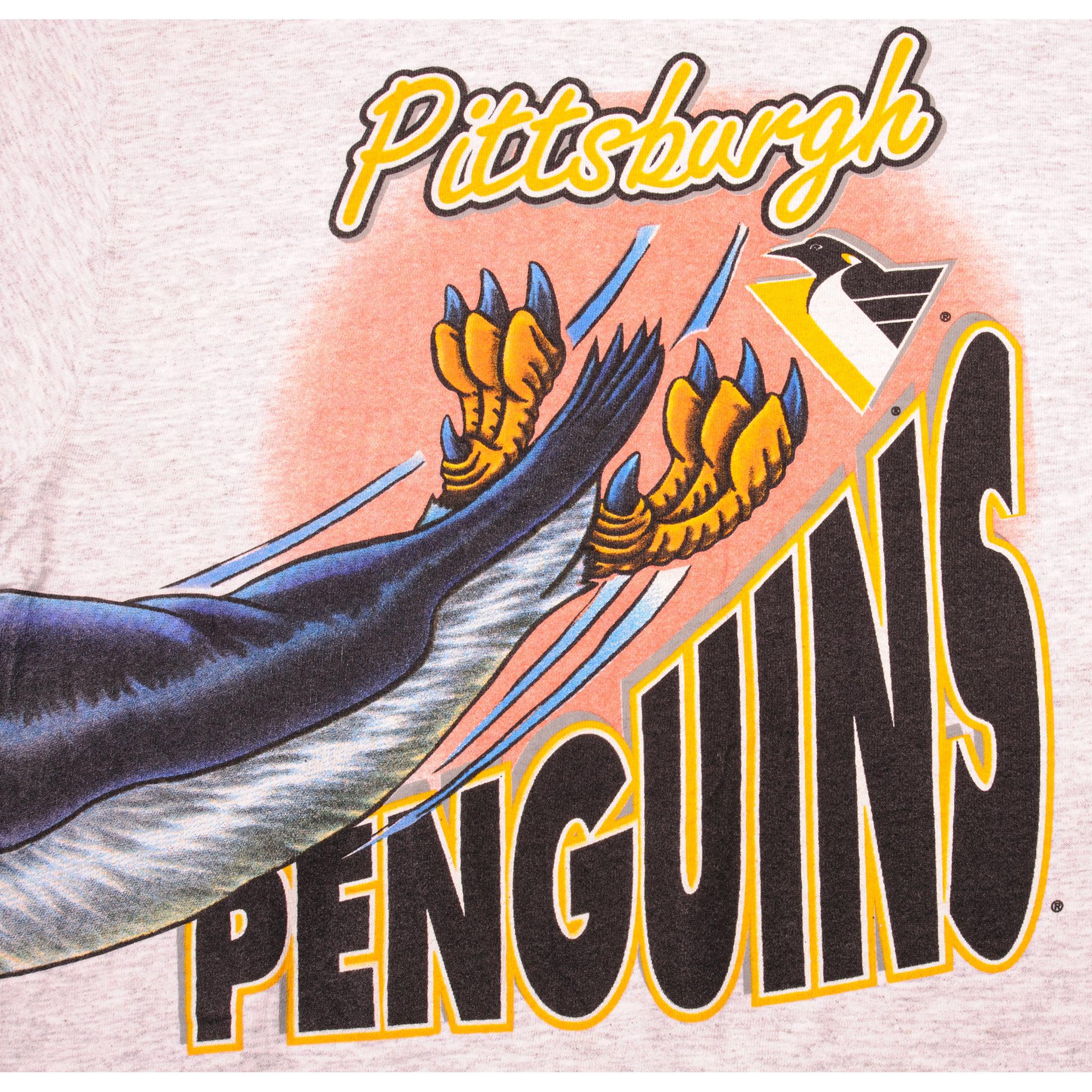 Vintage Pittsburgh Penguins Salem T-shirt Size Large Black Nhl 
