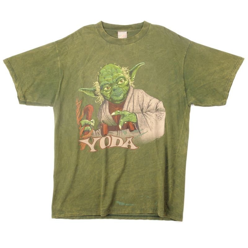 Vintage Star Wars Yoda Tee Shirt Size Large Made In USA. GREEN