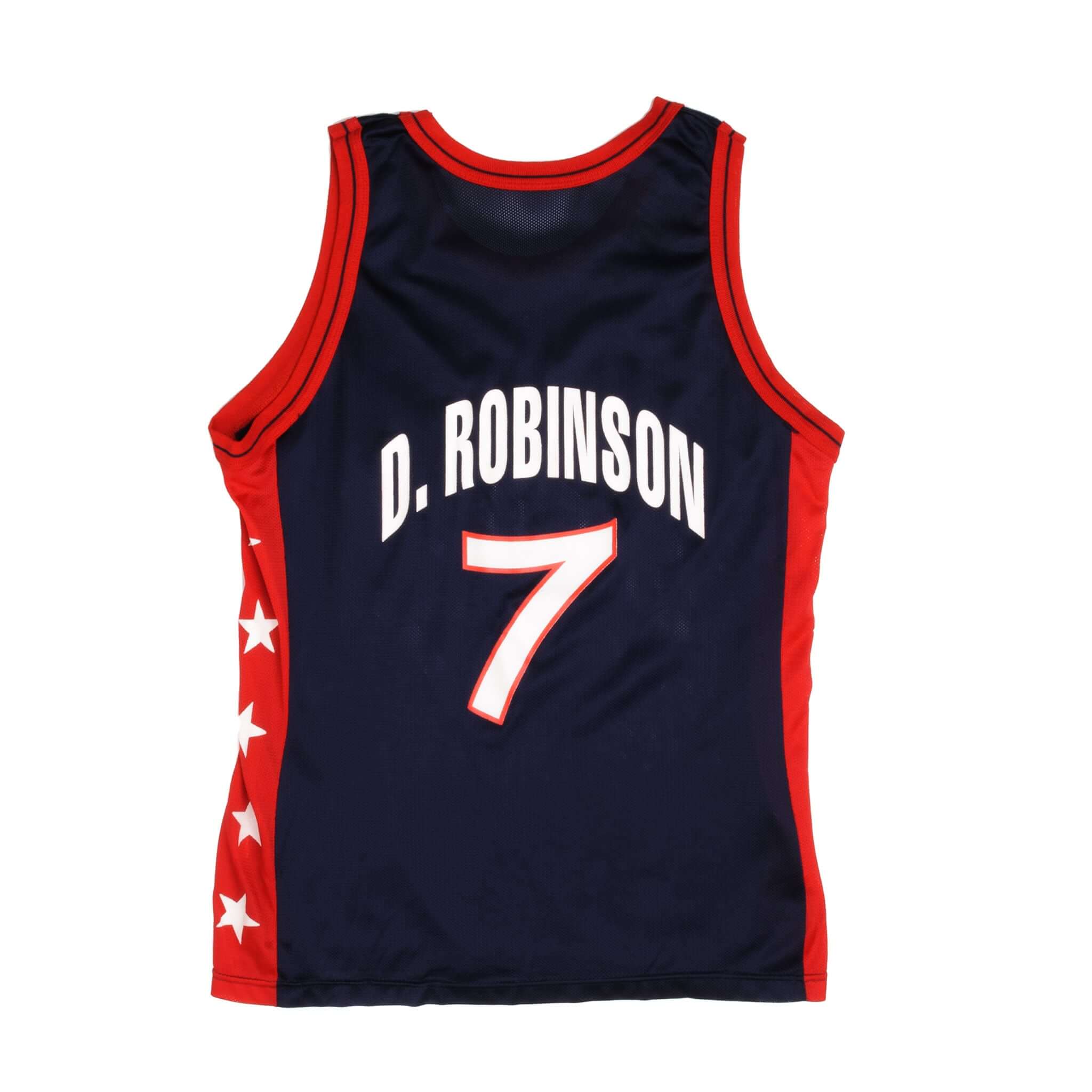 VINTAGE CHAMPION TEAM USA BASKETBALL D ROBINSON 7 JERSEY 1996 SIZE LARGE  MADE IN USA