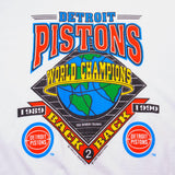 Vintage NBA Detroit Pistons World Champions Back To Back 1989 1990 Tee Shirt Size XLarge Made In USA. With Single Stitch Sleeves