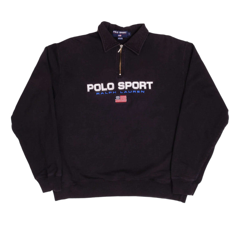 VINTAGE POLO SPORT RALPH LAUREN QURTER ZIP SWEATSHIRT 1990s SIZE