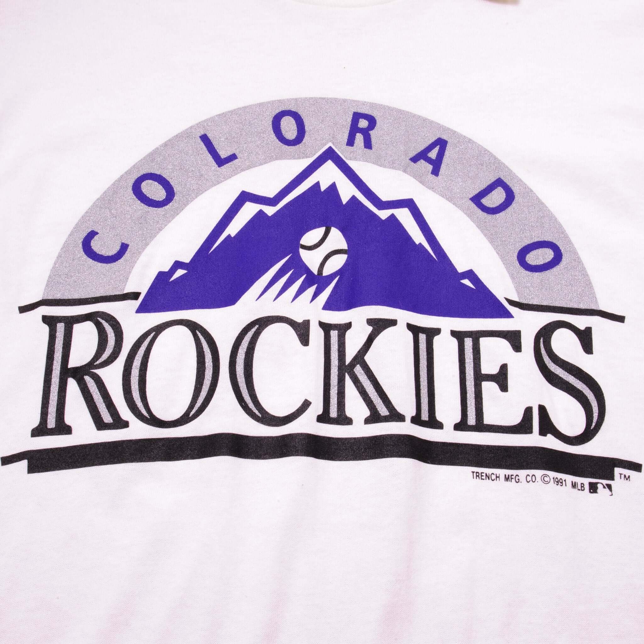 90s Colorado Rockies MLB Baseball Silver Glitter t-shirt Large