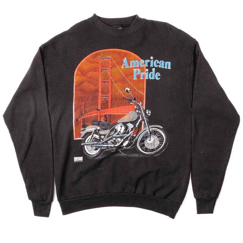 Vintage Harley Davidson American Pride Sweatshirt Size Large Made In USA. BLACK