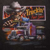 VINTAGE 3D EMBLEM TRUCKERS ONLY TEE SHIRT 1992 SIZE XL MADE IN USA