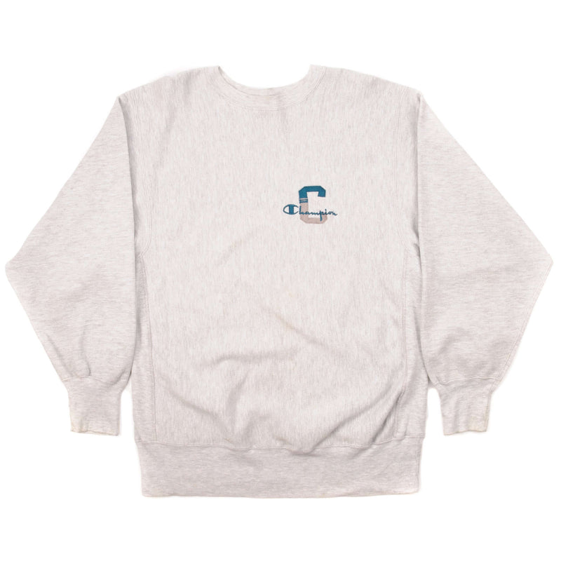 Vintage Champion Reverse Weave Sweatshirt 1990-Mid 1990'S Size Large Made In USA. GREY