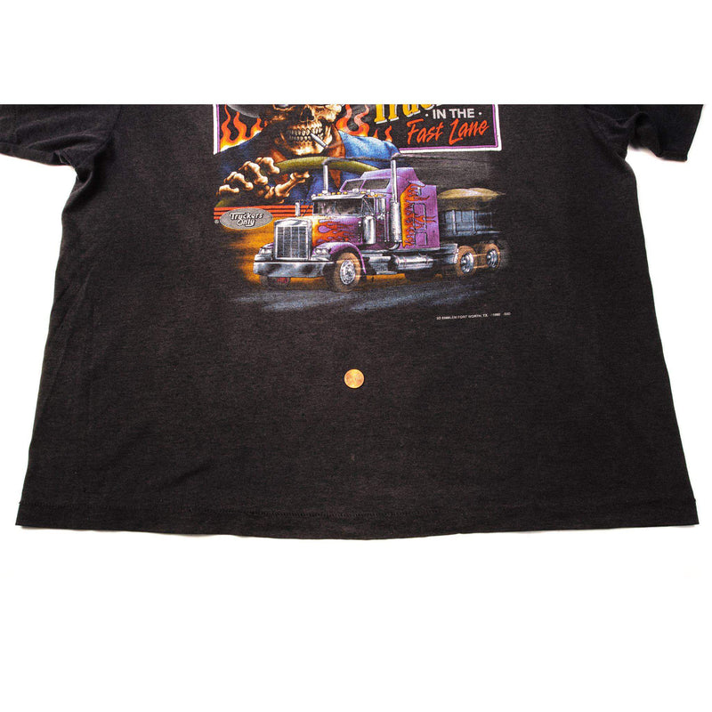 VINTAGE 3D EMBLEM TRUCKERS ONLY TEE SHIRT 1992 SIZE XL MADE IN USA