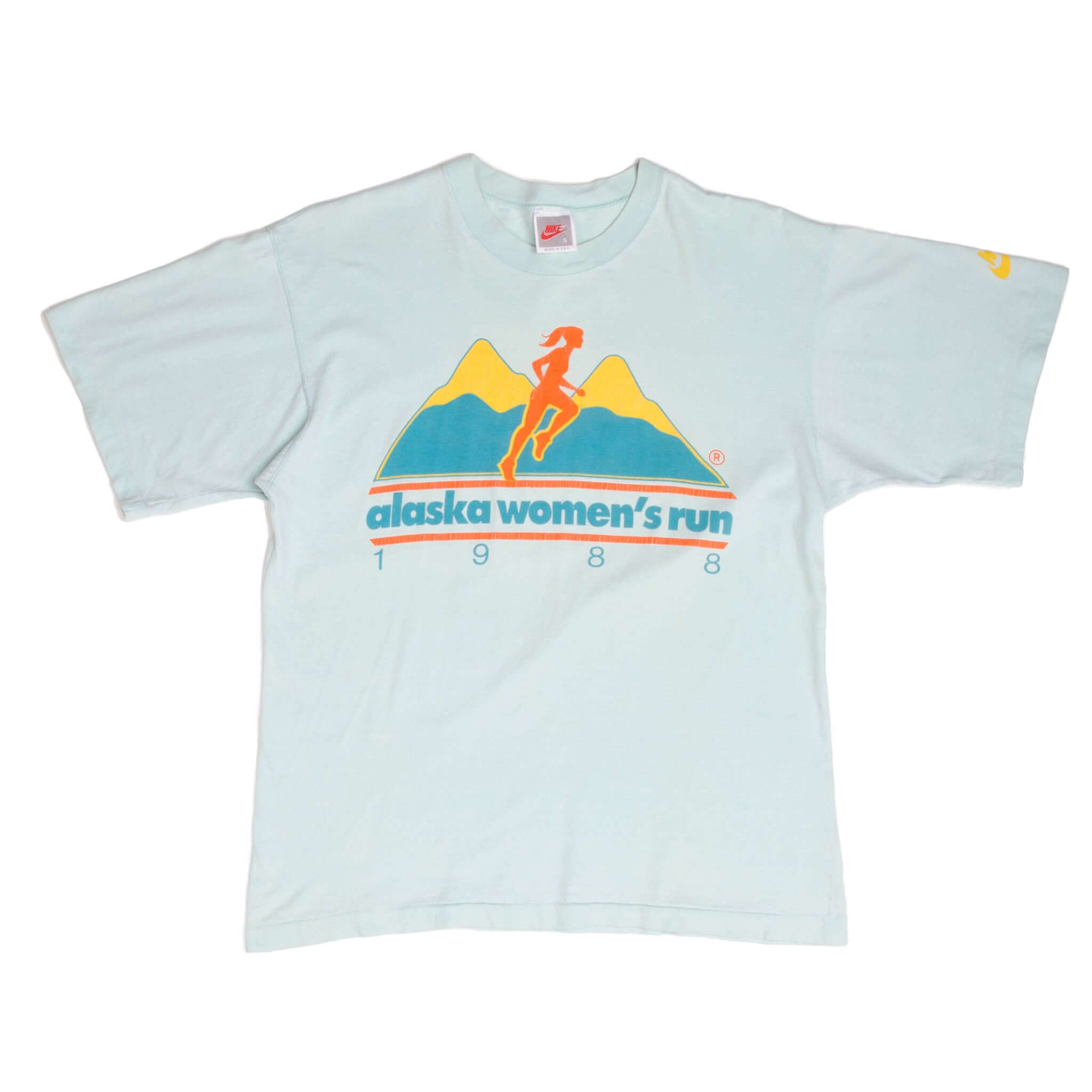 Vintage Nike Alaska Women's Run 1988 Tee Shirt Size Small Made In UsaSAVintage Nike Alaska Women's Run 1988 Tee Shirt Size Small Made In USA