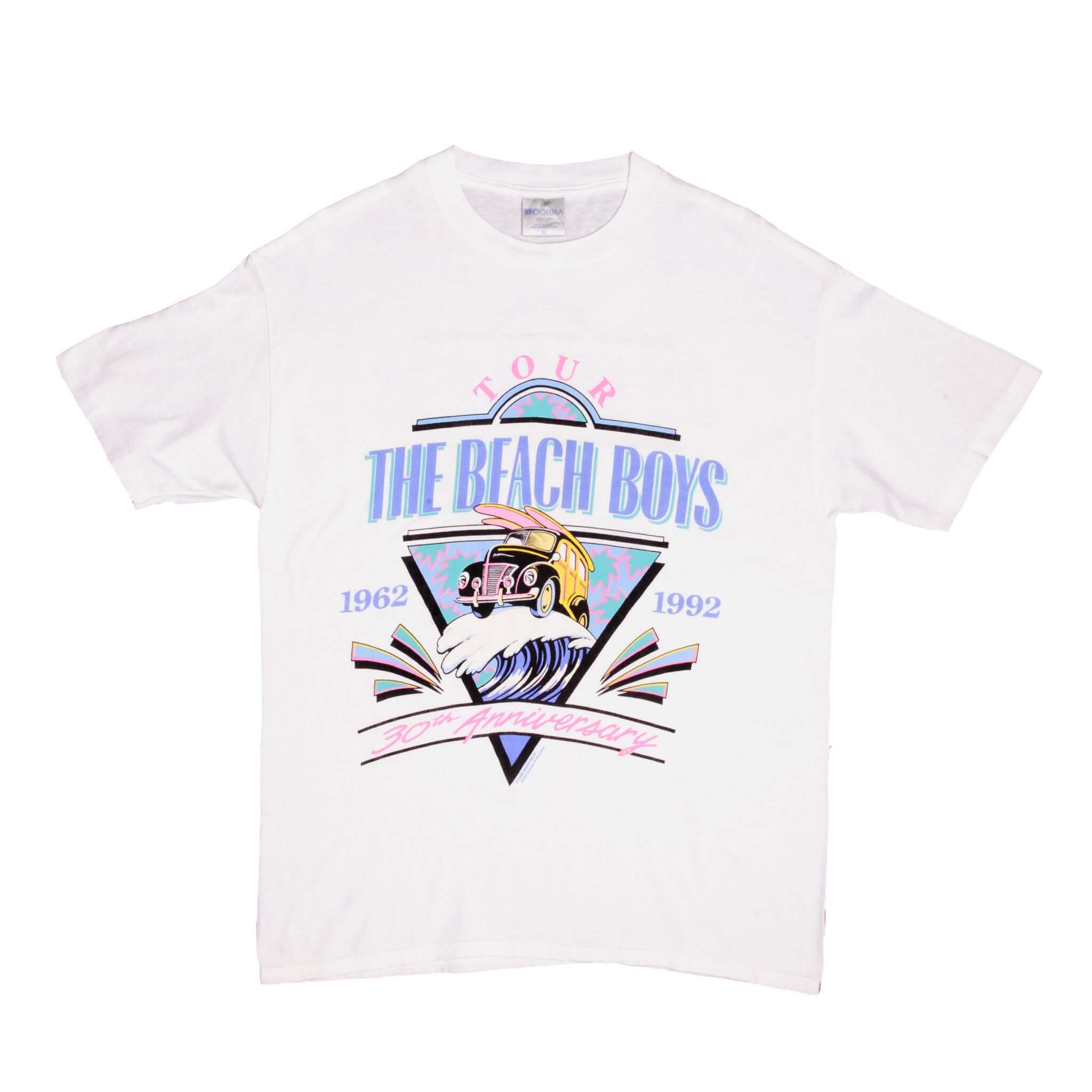 Vintage Beach Boys 30Th Anniversary Tee Shirt 1992 Size Large Made In USA With Single Stitch Sleeves