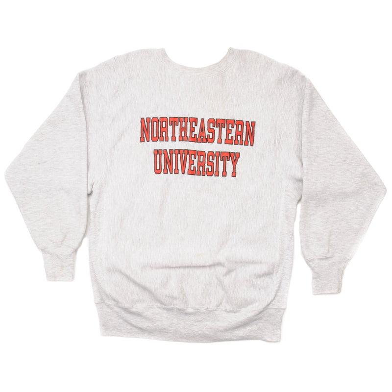 Vintage Champion Reverse Weave Northeastern University Sweatshirt 1990-Mid 1990'S Size Made In USA. GREY