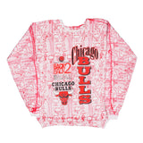 Vintage NBA All Over Print Chicago Bulls Back 2 Back Champions 1992 Sweatshirt Size XL