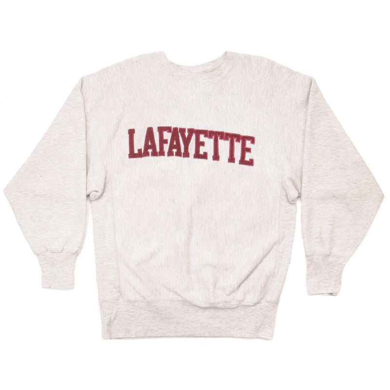 Vintage Champion Reverse Weave Lafayette College Sweatshirt 1990-Mid 1990’S Size Large Made In USA. GREY
