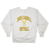 Vintage Champion Reverse Weave John Carroll University Softball Sweatshirt 1990-Mid 1990’S Size Large Made In USA. GREY