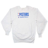 Vintage Champion Reverse Weave NBA Detroit Pistons Sweatshirt 1990-Mid 1990’S Size 2XL Made In USA. GREY