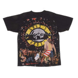 Vintage Original All Over Print Guns N' Roses European Tour 1995 Tee Shirt Size Large With Single Stitch Sleeves
