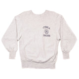 Vintage Champion Reverse Weave Ithaca College Sweatshirt 1990-Mid 1990’S Size Medium Made In USA. GREY