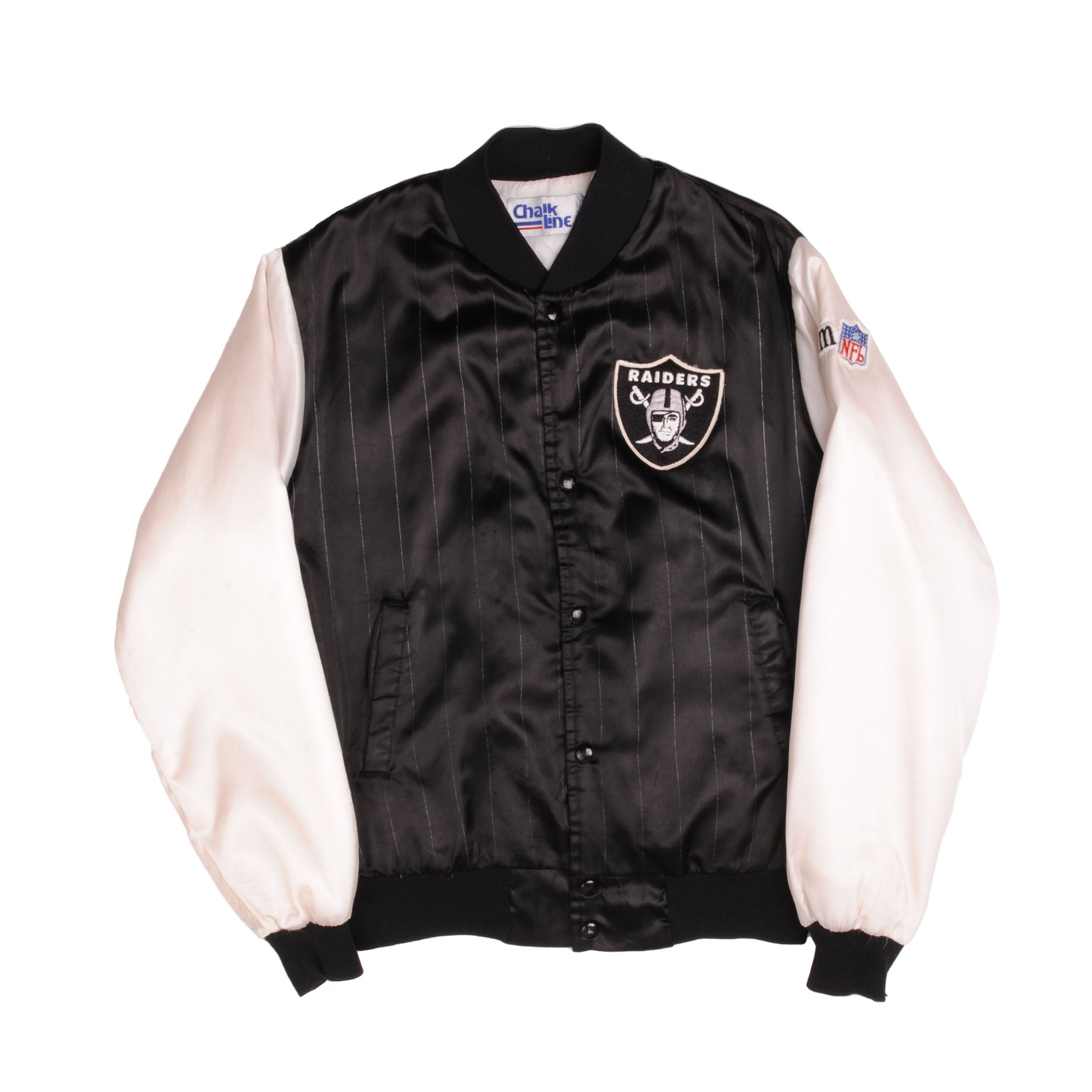 Vintage NFL Raiders Jacket 1990s Size Medium Made in USA Chalkline
