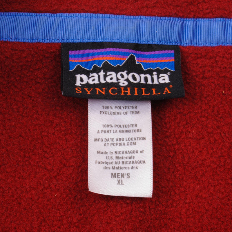 Vintage Red Patagonia Synchilla Snap T Fleece Pullover Size XLarge