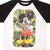 VINTAGE MICKEY MOUSE BOOTLEG DRUNK AND HIGH RAGLAN TEE SHIRT 1980s SIZE XL