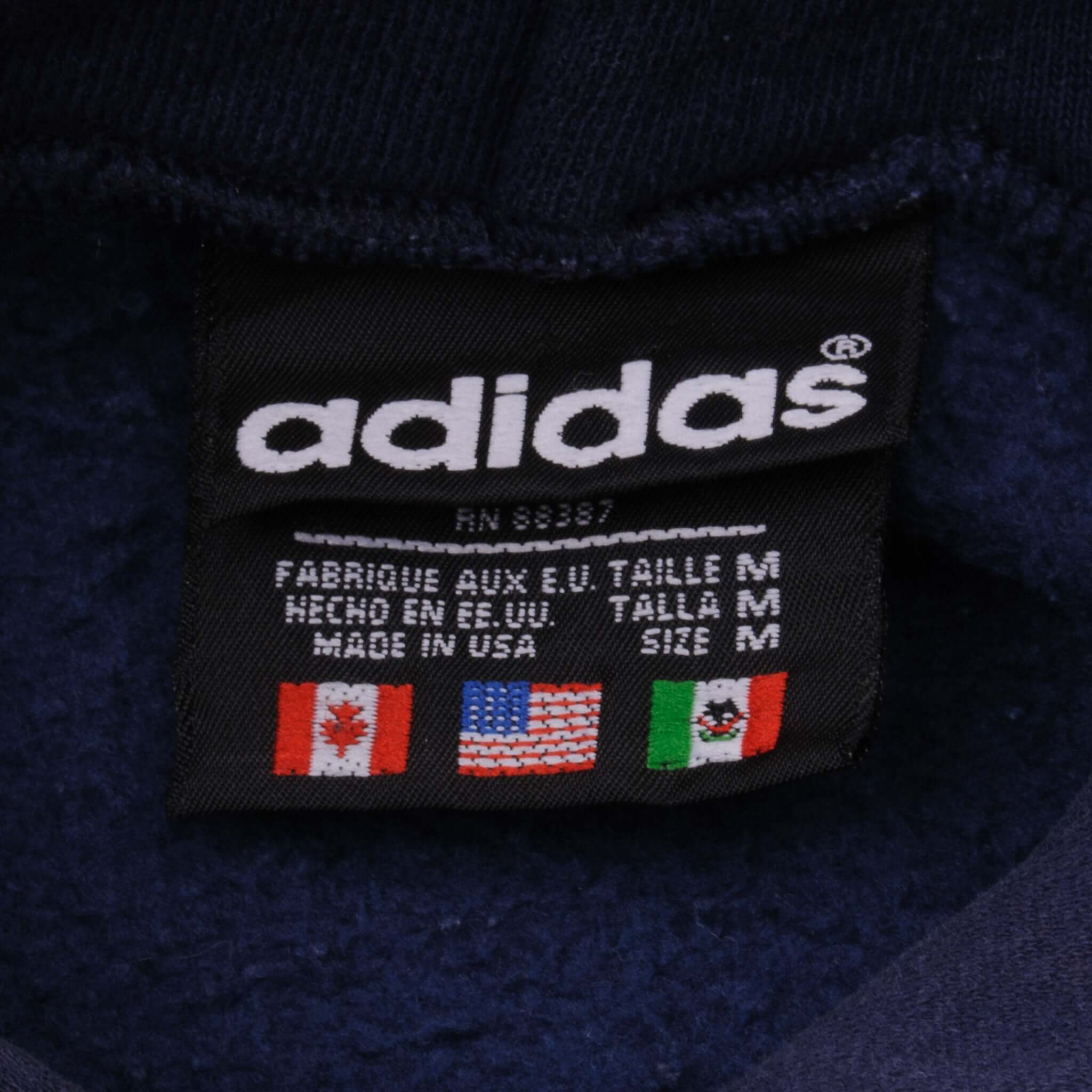 Vintage Adidas Hoodie Sweatshirt 1990S Size Medium Made In USA