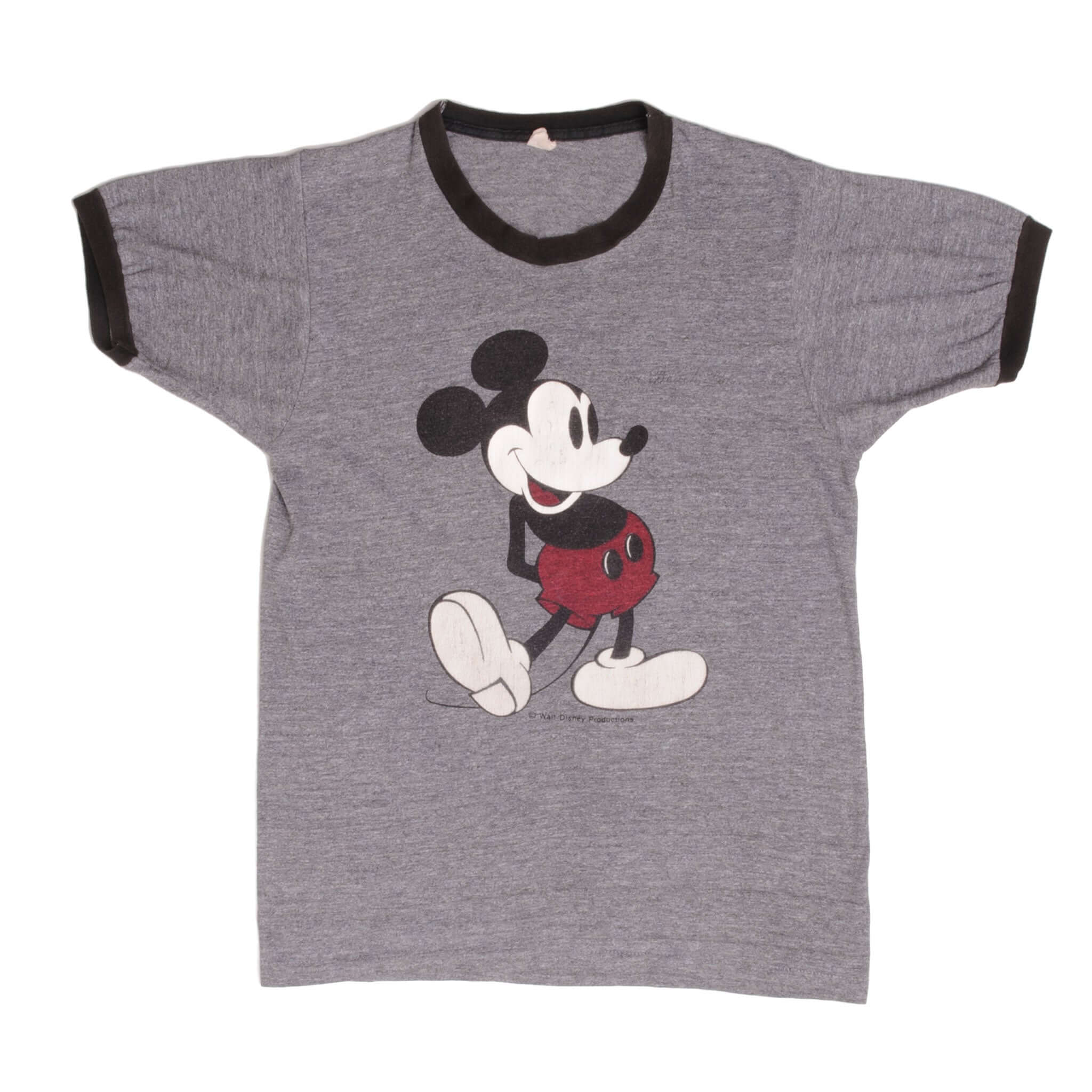 Vintage Grey Disney Mickey Mouse 1980S Tee Shirt Size Small.
