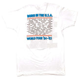 Vintage Bruce Springsteen And The E Street Band Born In Usa World Tour 84-85 Tee Shirt Size Medium Made In USA. WHITE