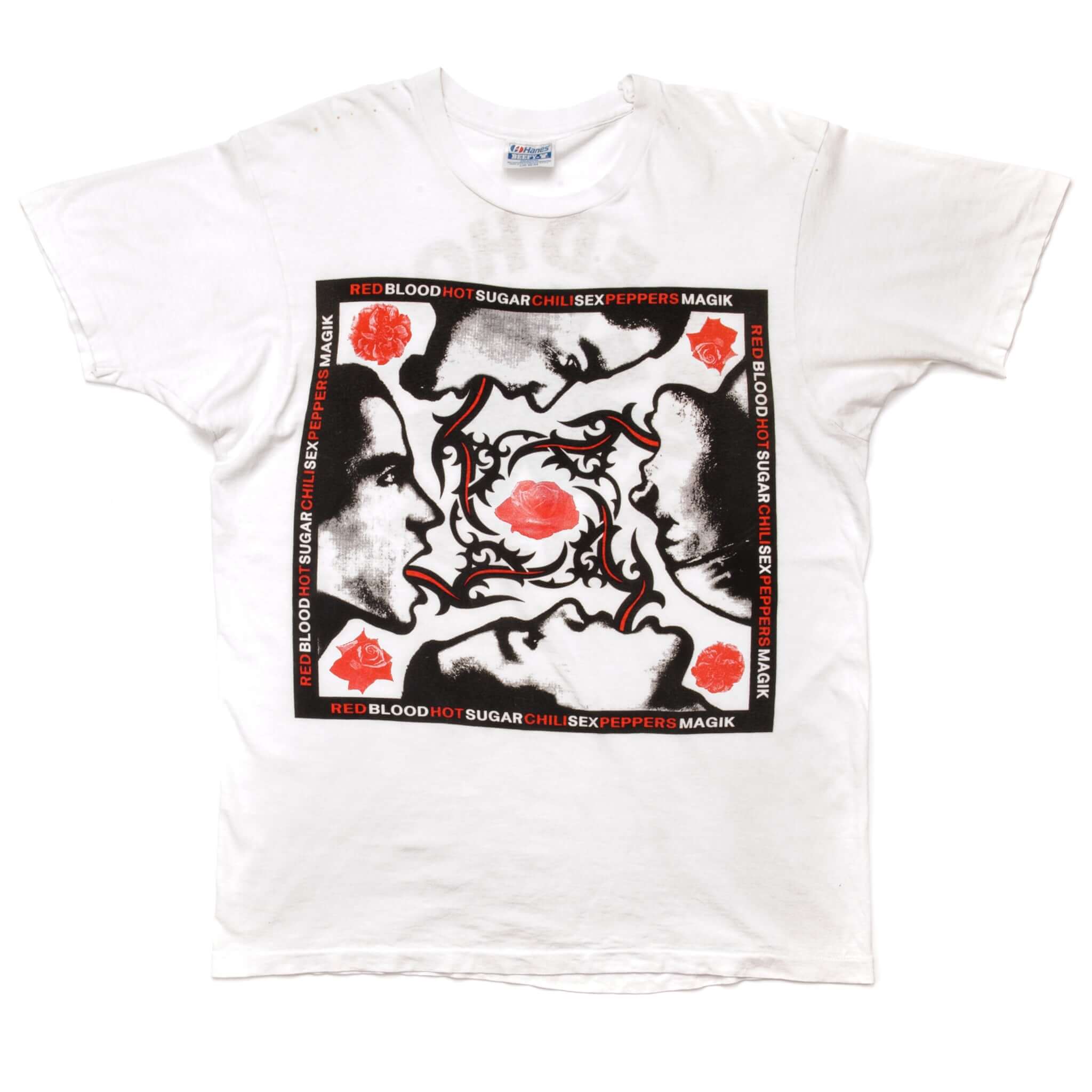 Vintage Red Hot Chili Peppers Blood Sugar Sex Magik Tee Shirt 90'S Size Medium Made In USA. WHITE 