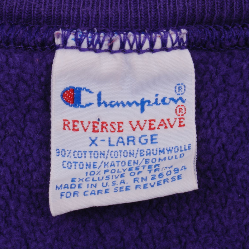 Vintage NBA Purple Phoenix Suns Reverse Weave Champion Sweatshirt 1990S Size Xl Made In USA