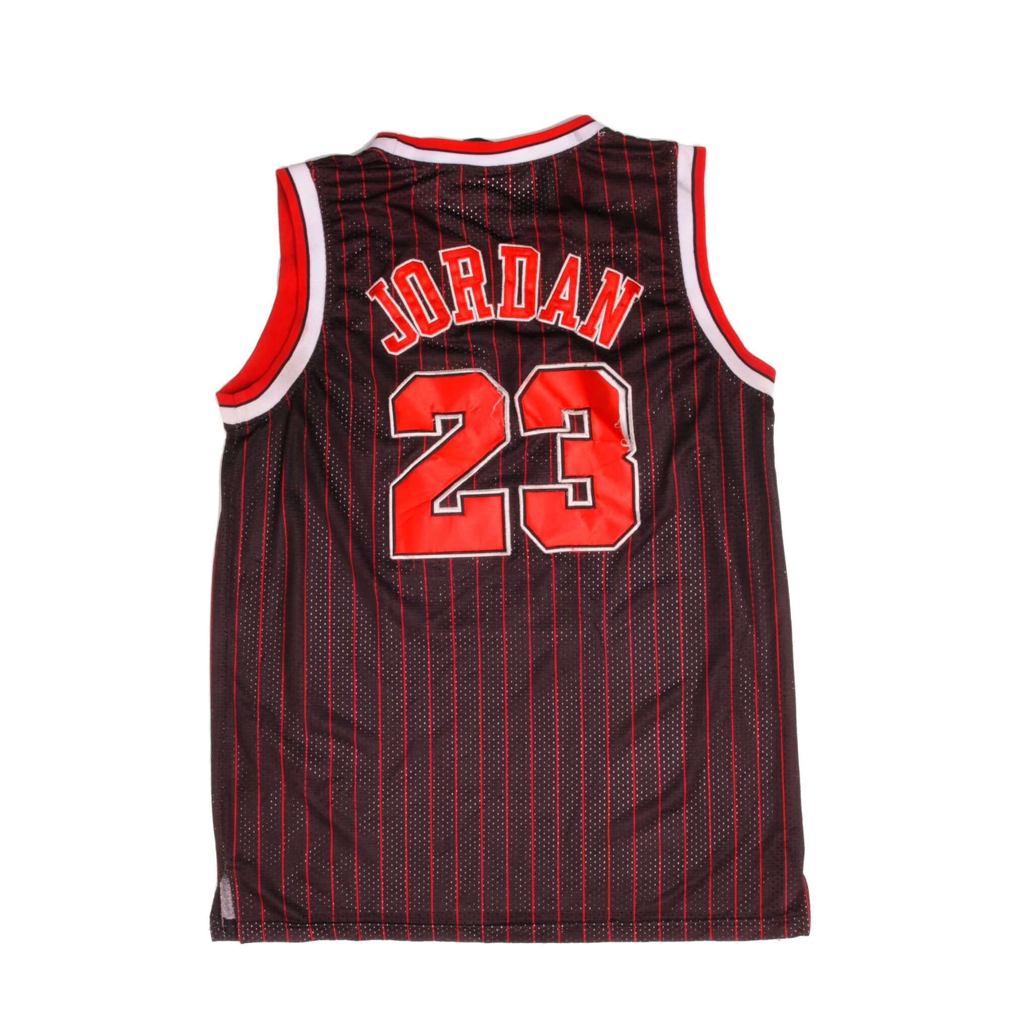 Chicago Bulls 23 Michael Jordan basketball black pinstripe jersey NBA  vintage M