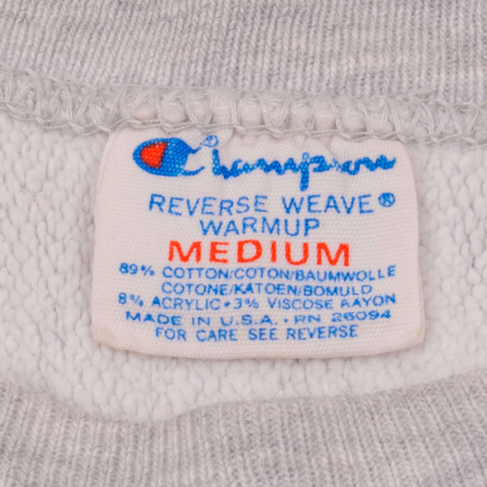 Vintage Reverse Weave Tri Blend Pine Manor College Champion Sweatshirt 1980S Size Medium Made In USA