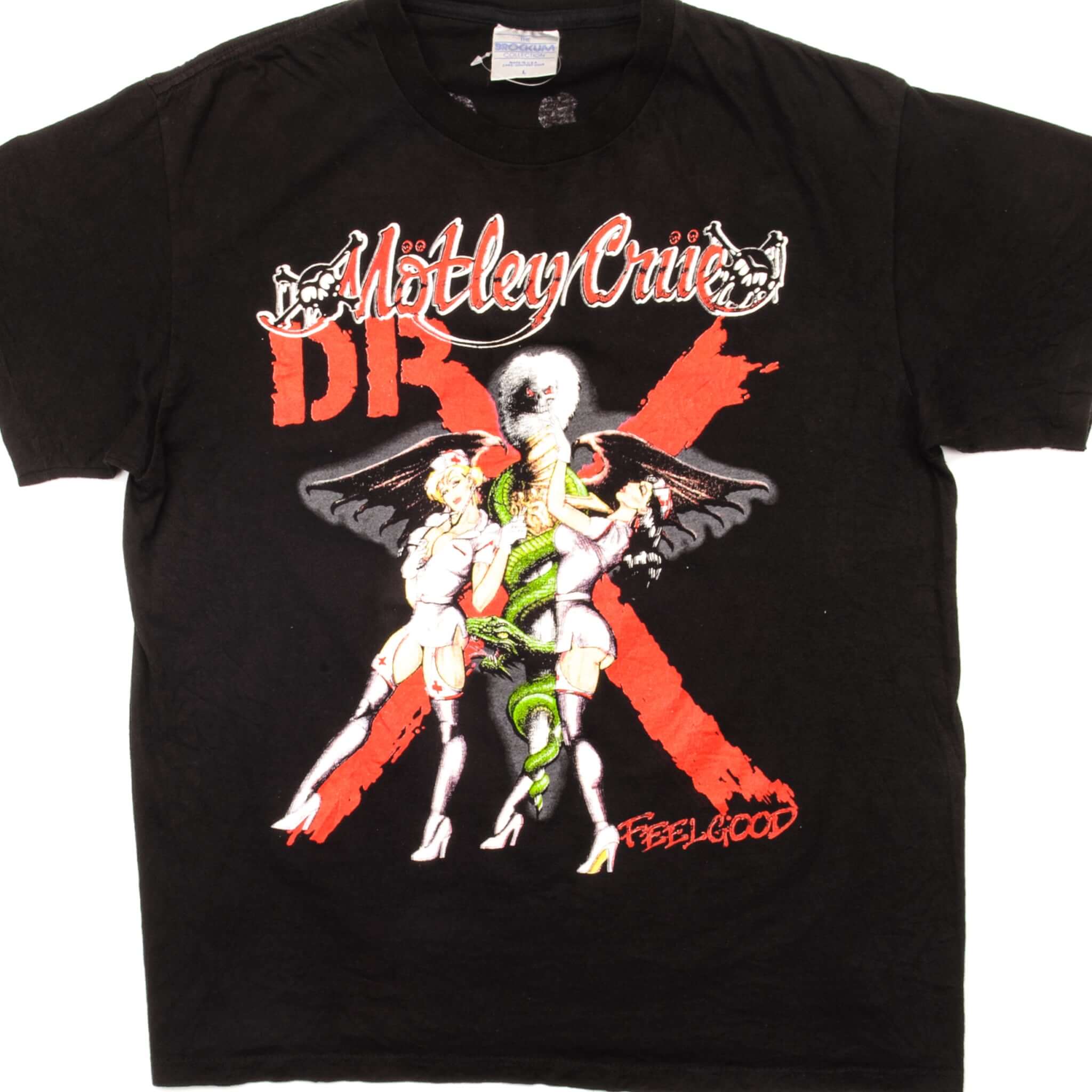 VINTAGE MOTLEY CRUE TEE SHIRT DR FEELGOOD 1989-90 SIZE MEDIUM MADE IN USA