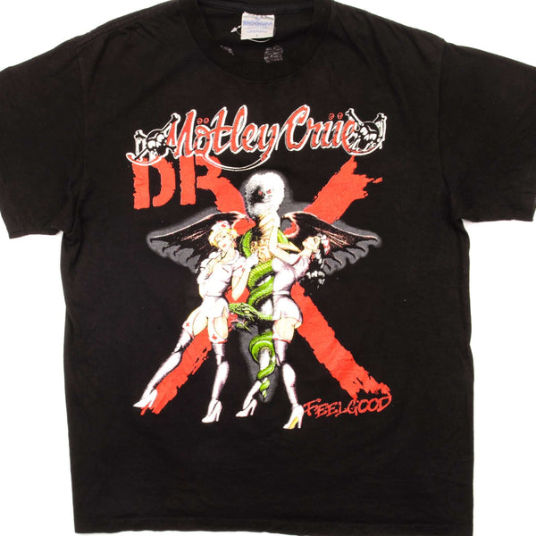 CAMISETA VINTAGE MOTLEY CRUE DR FEELGOOD 1989-90 TALLA MEDIANA FABRICADA EN EE. UU.