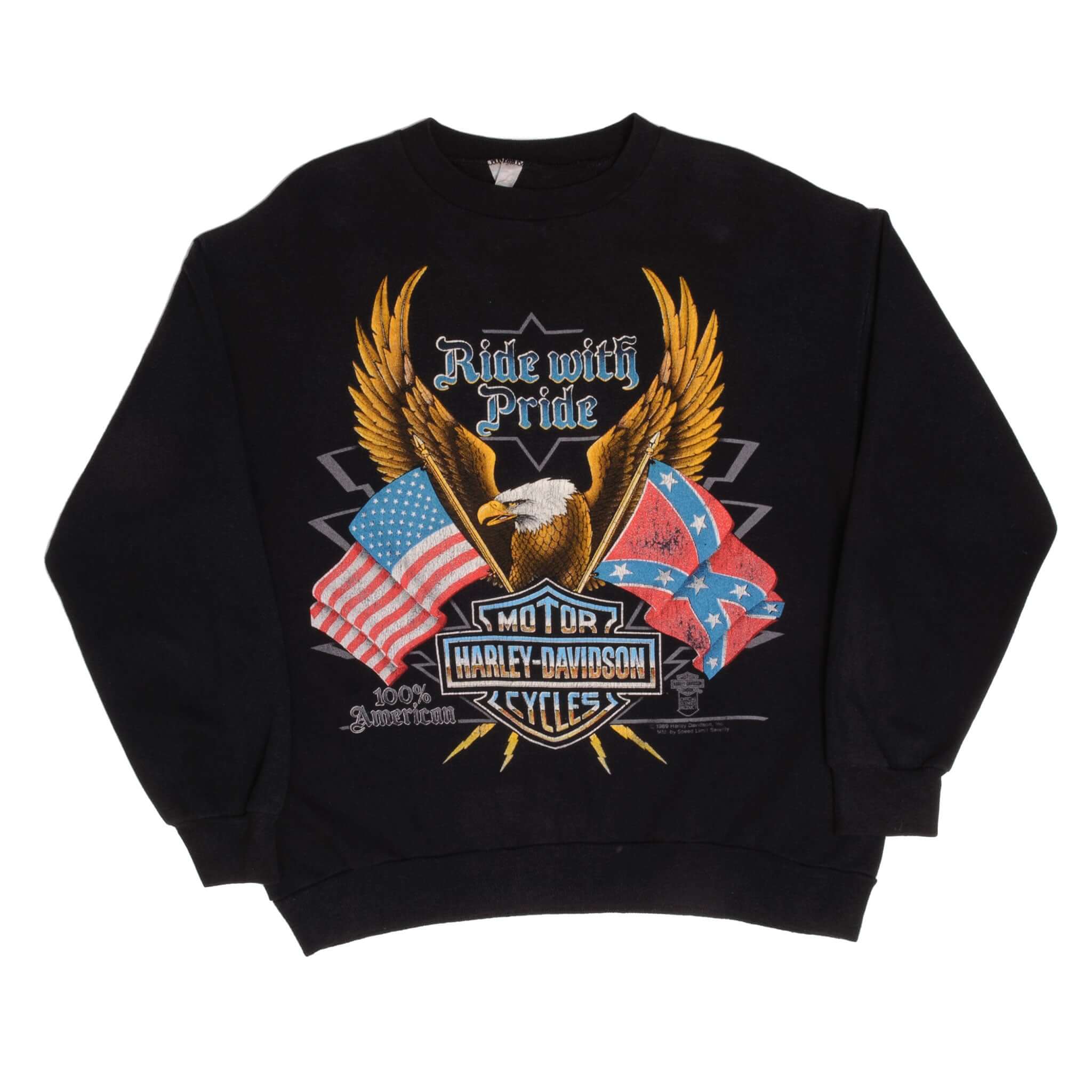 Vintage Harley Davidson Ride With Pride Sweatshirt Size Large Made In USA.