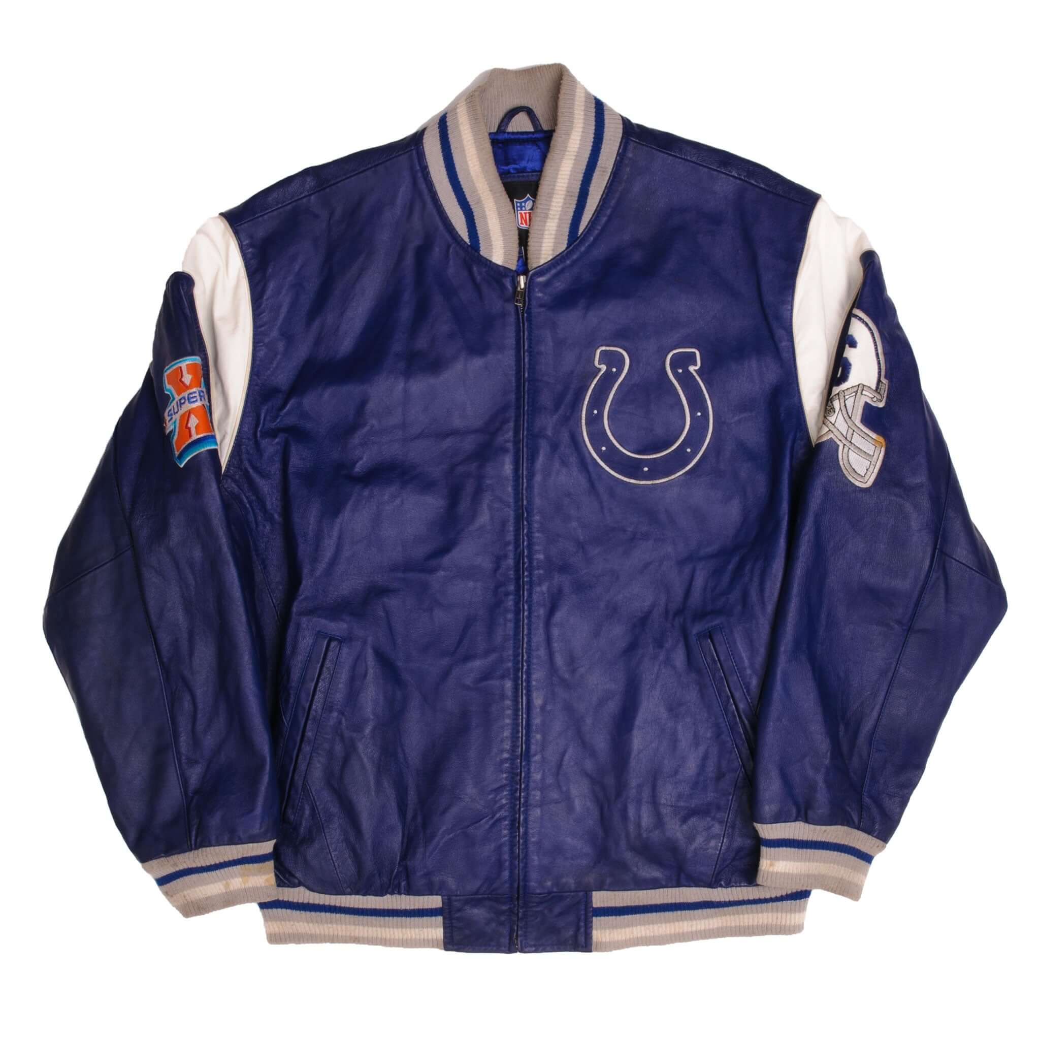 Vintage Nfl Indianapolis Colts Super Bowl Champion 2006 Leather Jacket Size XL