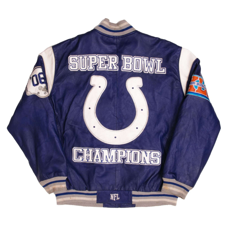 Vintage Nfl Indianapolis Colts Super Bowl Champion 2006 Leather Jacket Size XL
