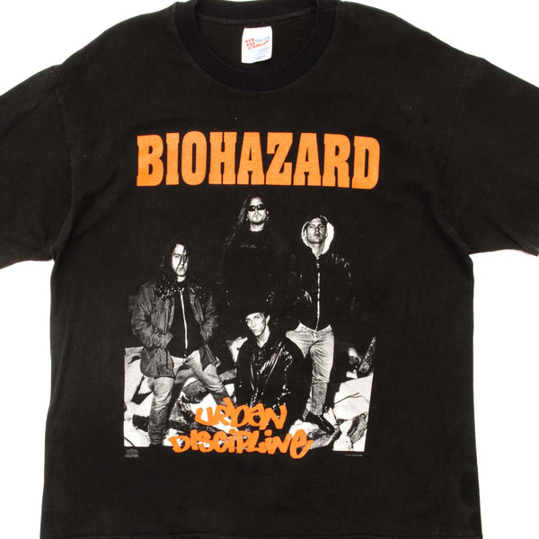 CAMISETA VINTAGE BIOHAZARD 1992 TALLA GRANDE FABRICADA EN EE. UU.