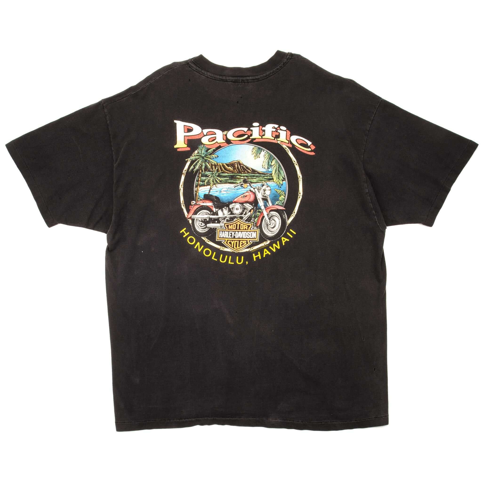 Vintage Harley Davidson World Class Engines Pacific Tee Shirt 1995 Size XL Made In USA. BLACK