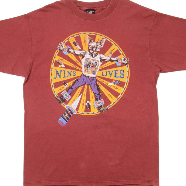 CAMISETA VINTAGE AEROSMITH NINE LIVES 1997 TALLA GRANDE FABRICADA EN EE. UU.